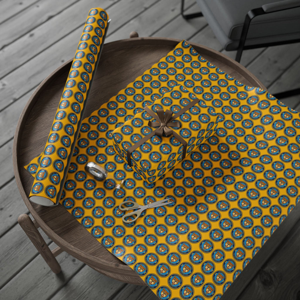 The Traveling Coin Wrapping Paper - Yellow