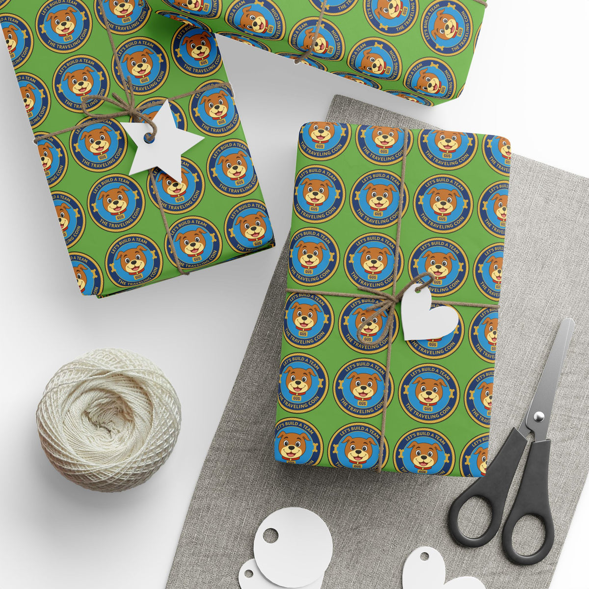 The Traveling Coin Wrapping Paper - Green