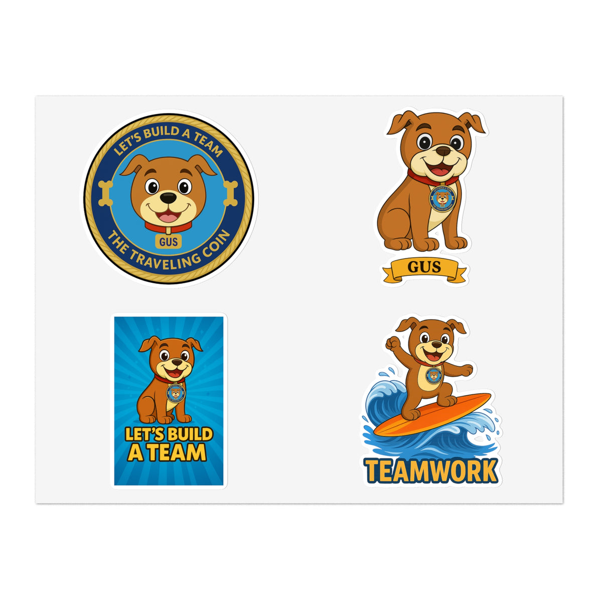 Gus & The Traveling Coin Sticker Sheet - 5 pcs