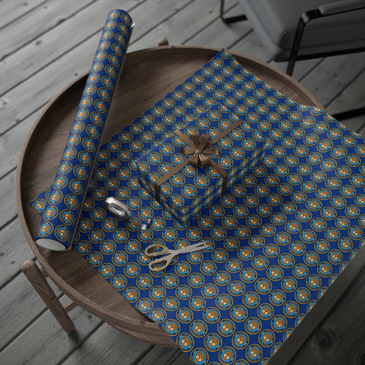 The Traveling Coin Wrapping Paper - Dark Blue