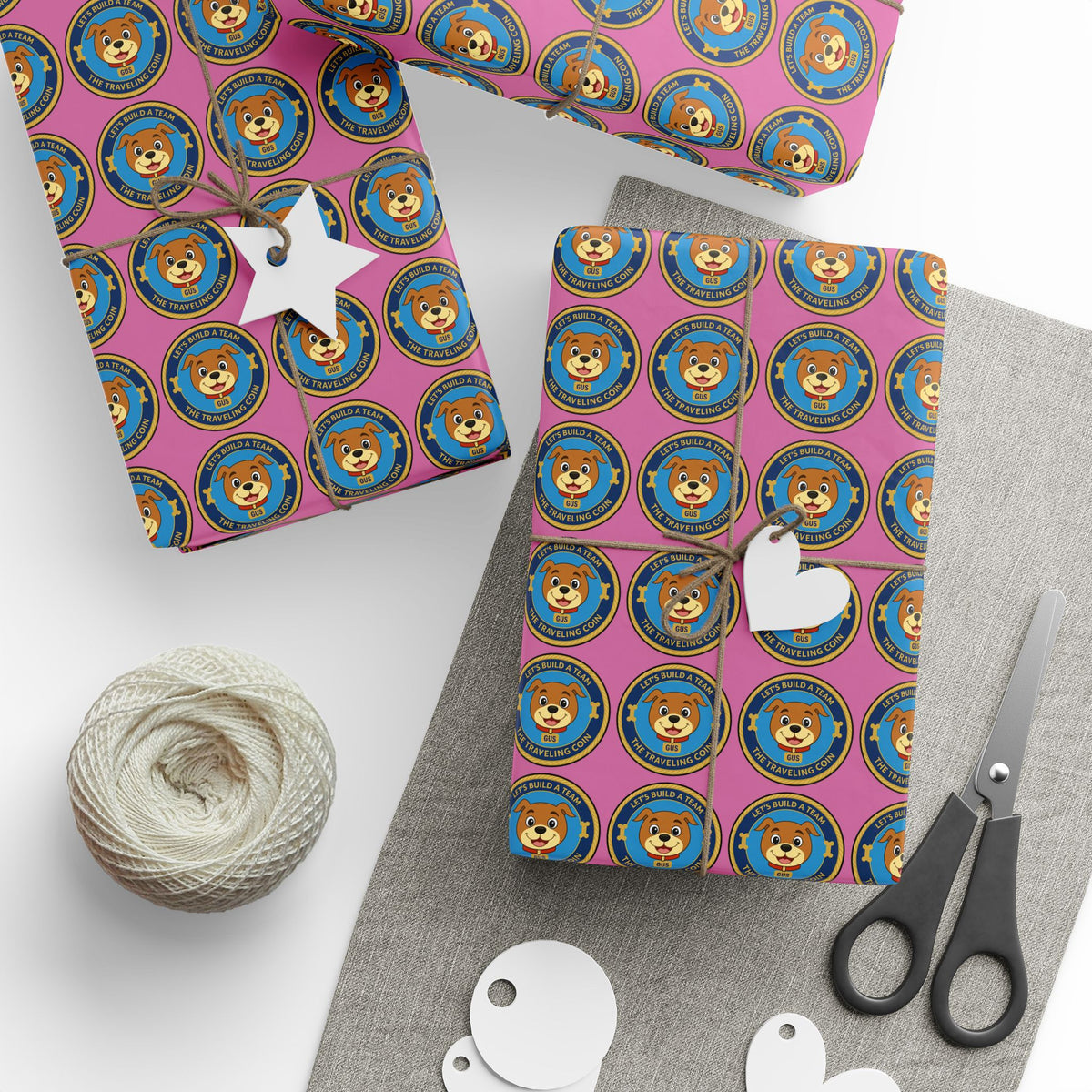 The Traveling Coin Wrapping Paper - Light Pink