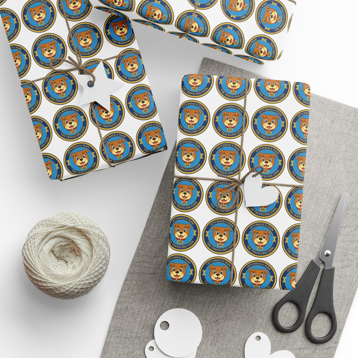 The Traveling Coin Wrapping Paper - White