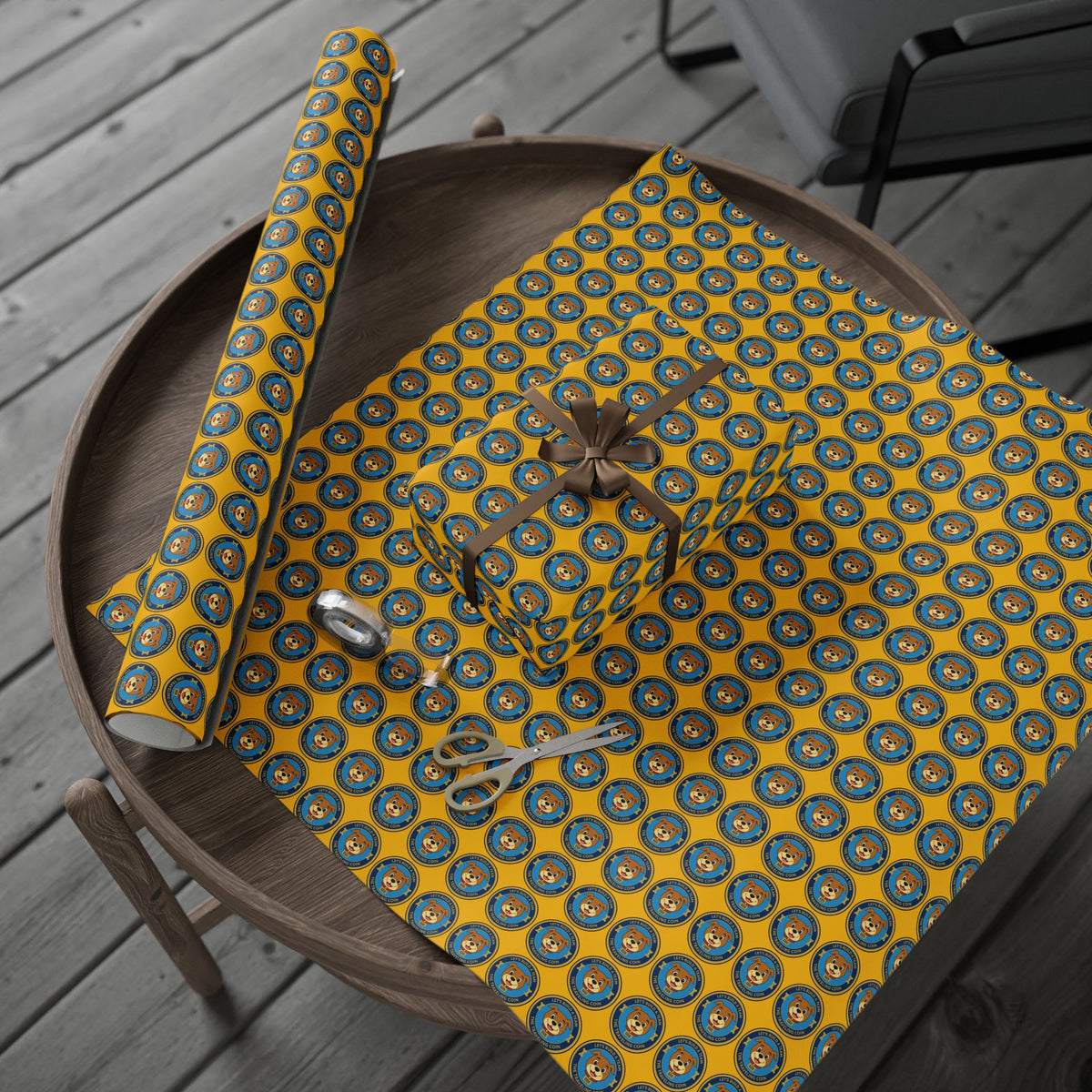 The Traveling Coin Wrapping Paper - Yellow