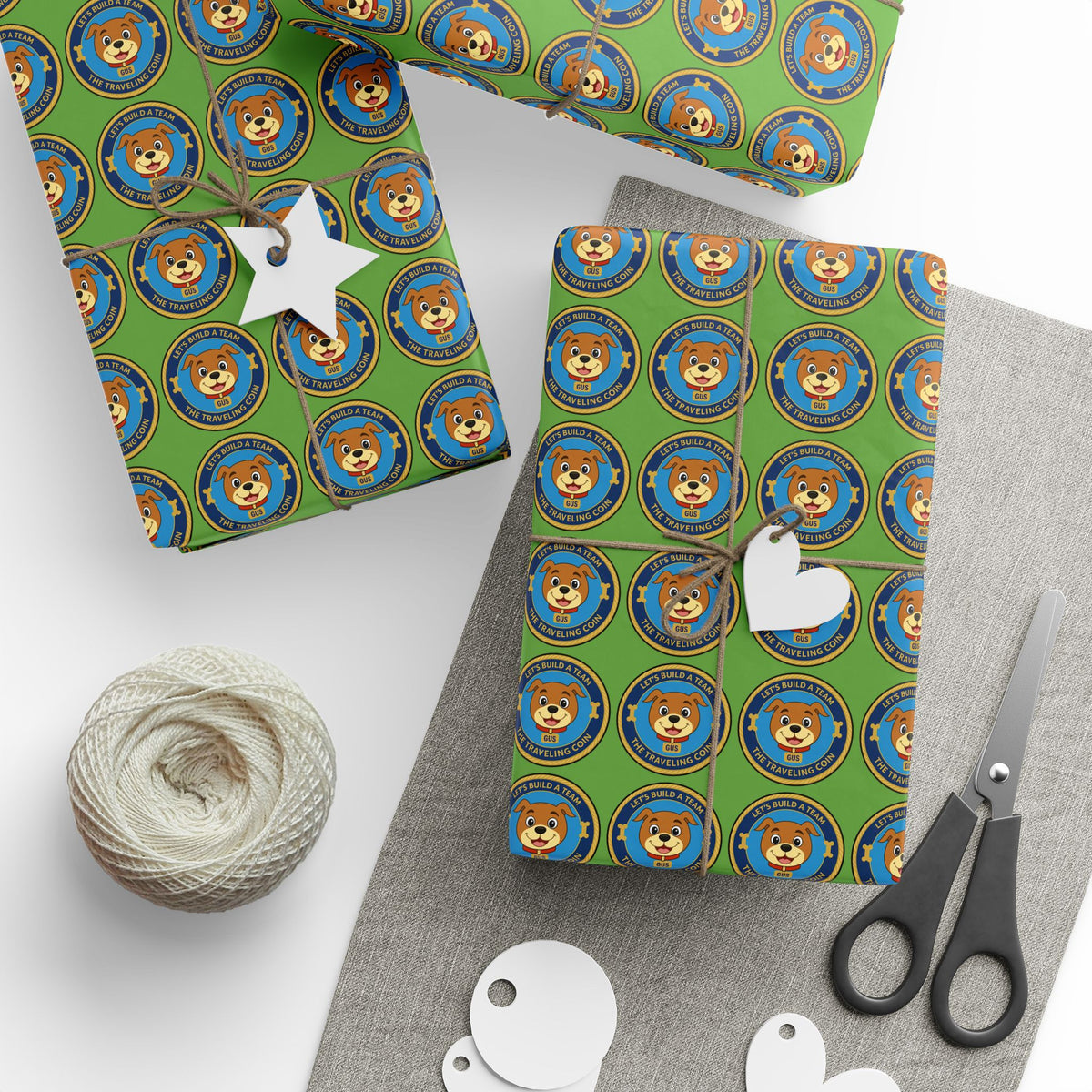 The Traveling Coin Wrapping Paper - Green