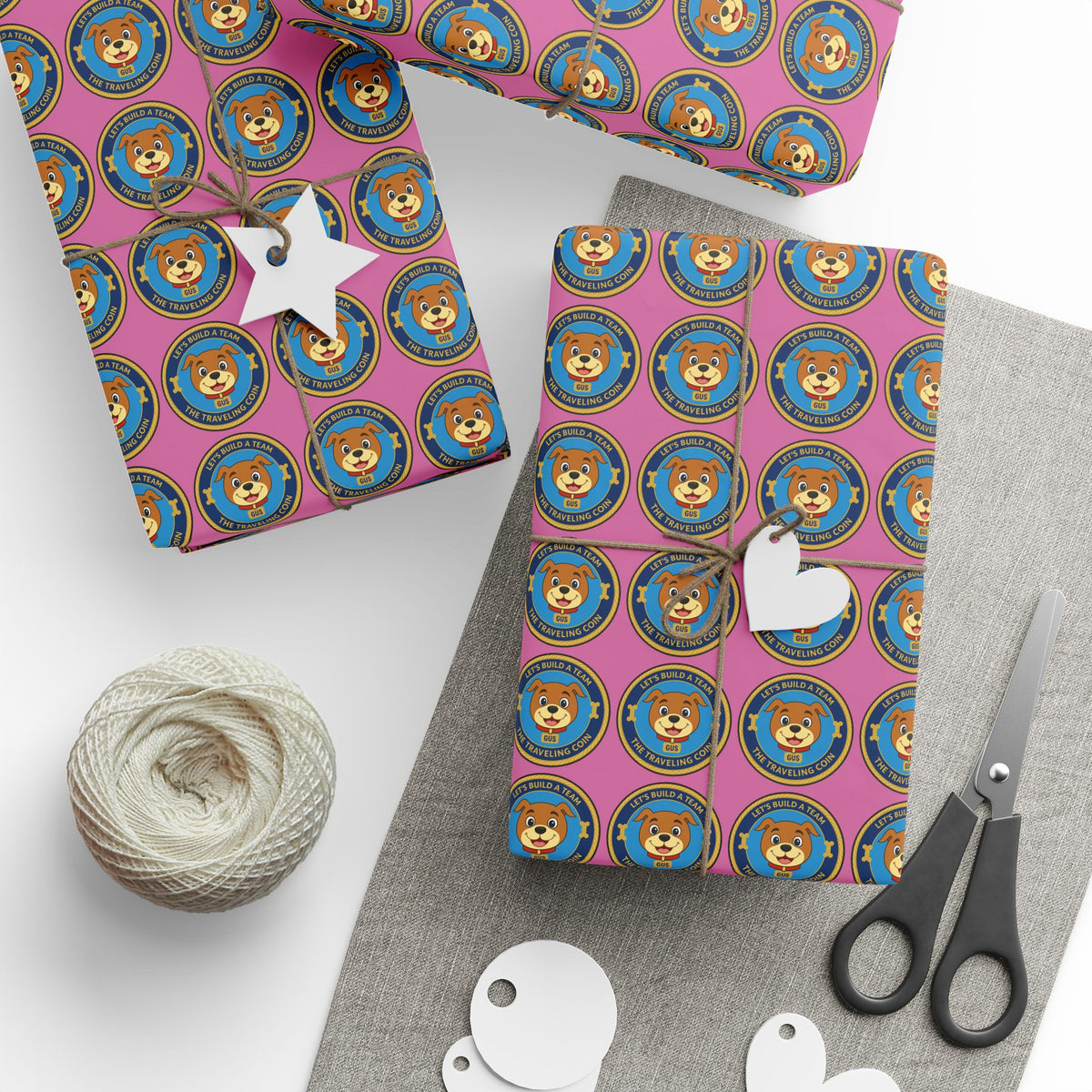 The Traveling Coin Wrapping Paper - Light Pink