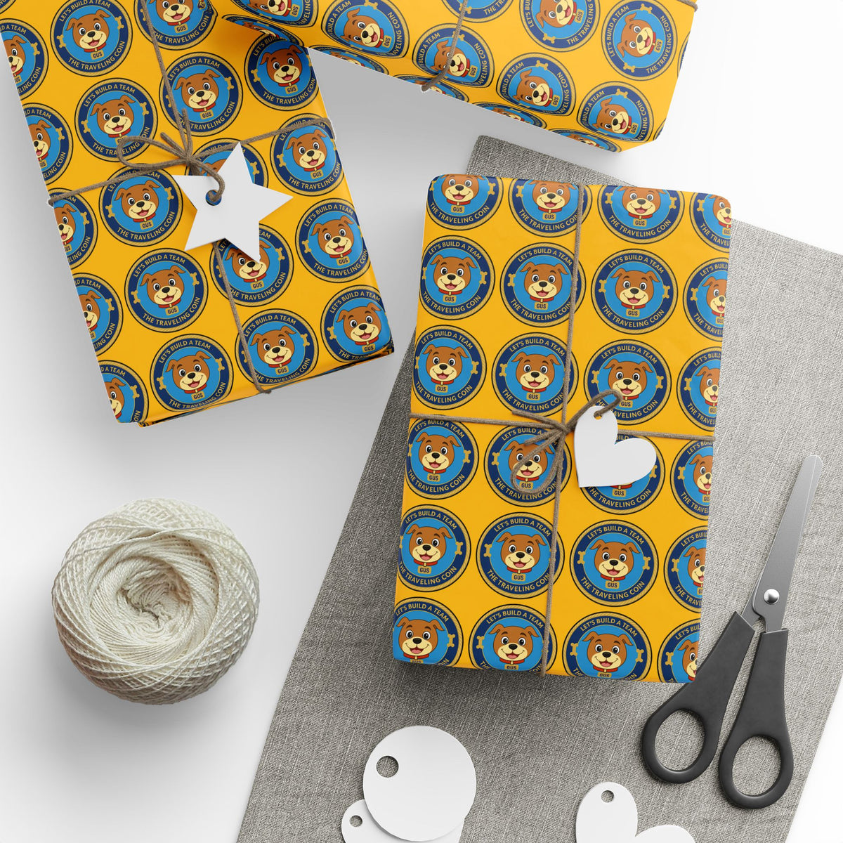 The Traveling Coin Wrapping Paper - Yellow
