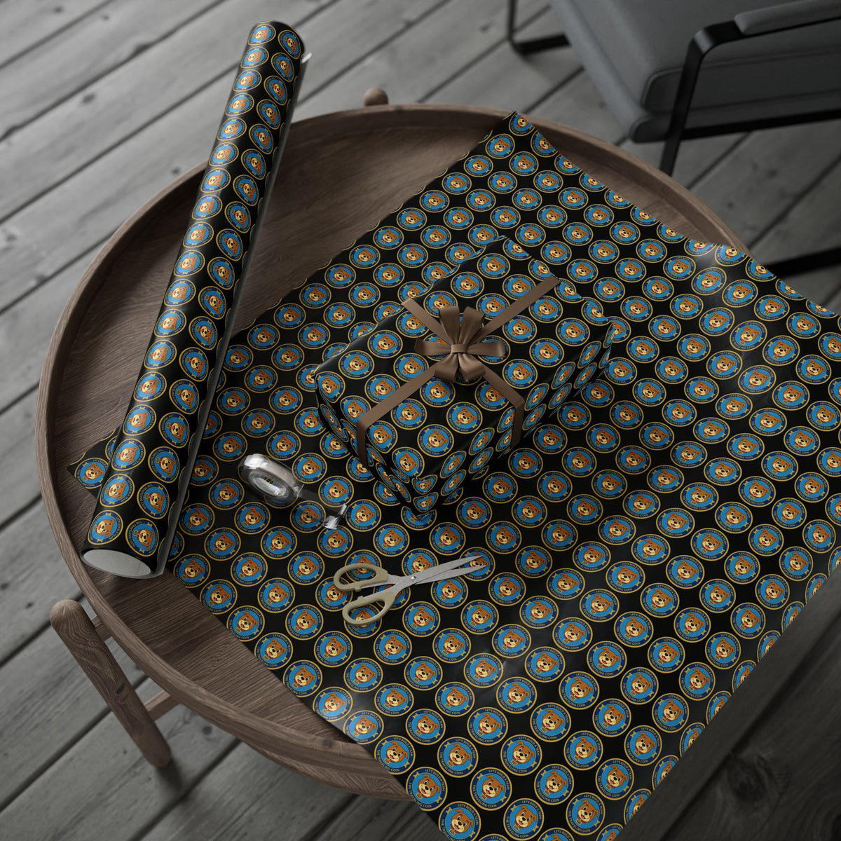 The Traveling Coin Wrapping Paper - Black